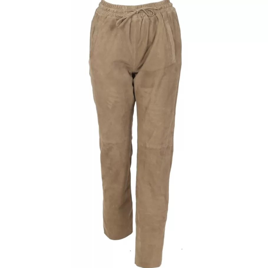 OAKWOOD Gift Marron Clair - Pantalon Jogpant Cuir Veritable Chevre Velours Sale