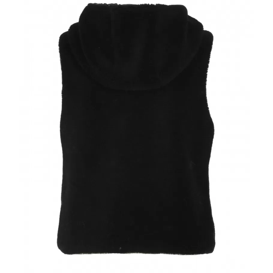OAKWOOD Smiley Noir - Gilet Sans Manche En Fausse Fourrure 100% Laine / Nylon Cheap