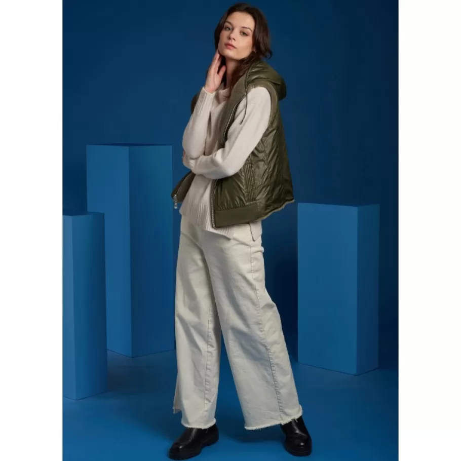 OAKWOOD Smiley Vert Pale - Gilet Sans Manche En Fausse Fourrure 100% Laine / Nylon Outlet